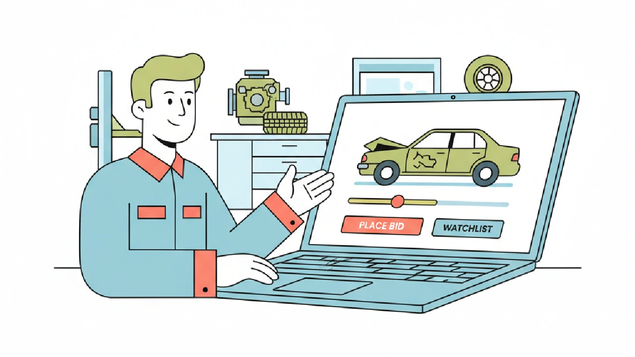 Flat vector illustration about iaai bidding strategy: Part-time flipper playbook for salvage auction flippers