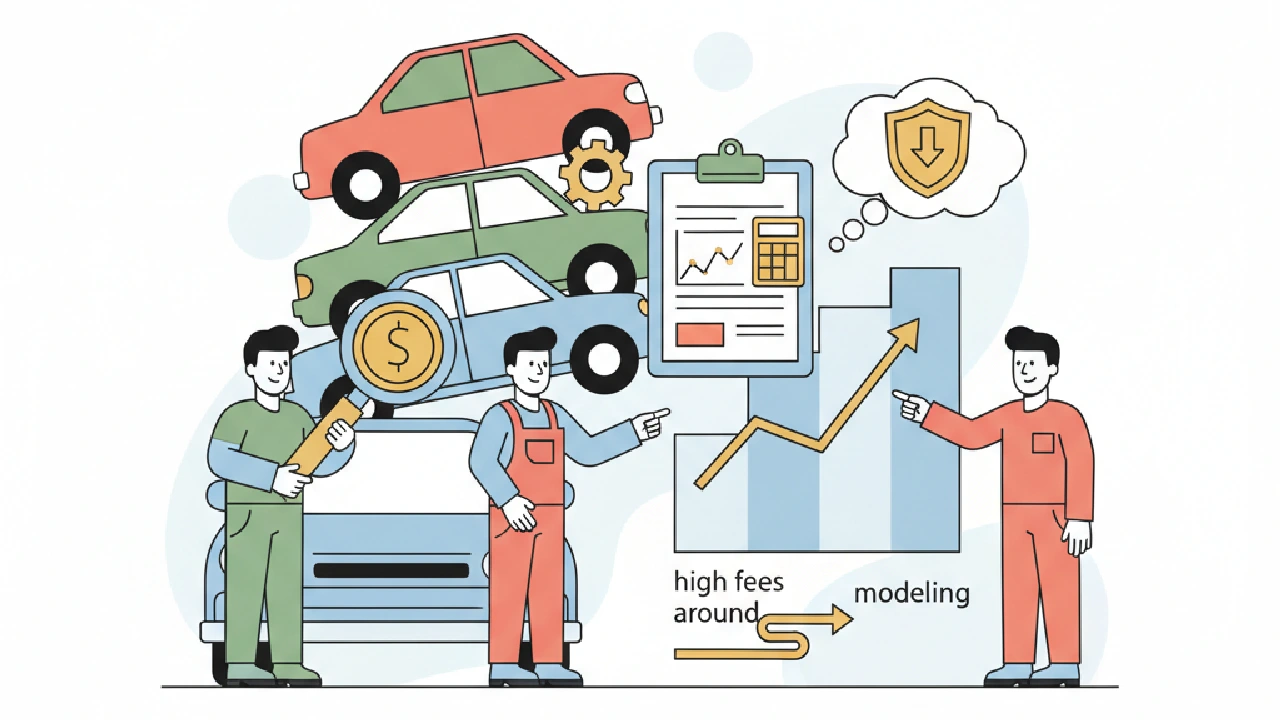 Flat vector illustration about Why Are Copart Fees So High (and How to Model Around Them) for salvage auction flippers