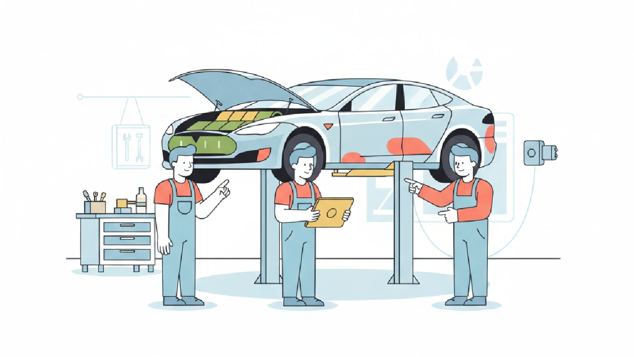 Flat vector illustration about Can salvage Tesla use Supercharger? What to know before you bid for salvage auction flippers