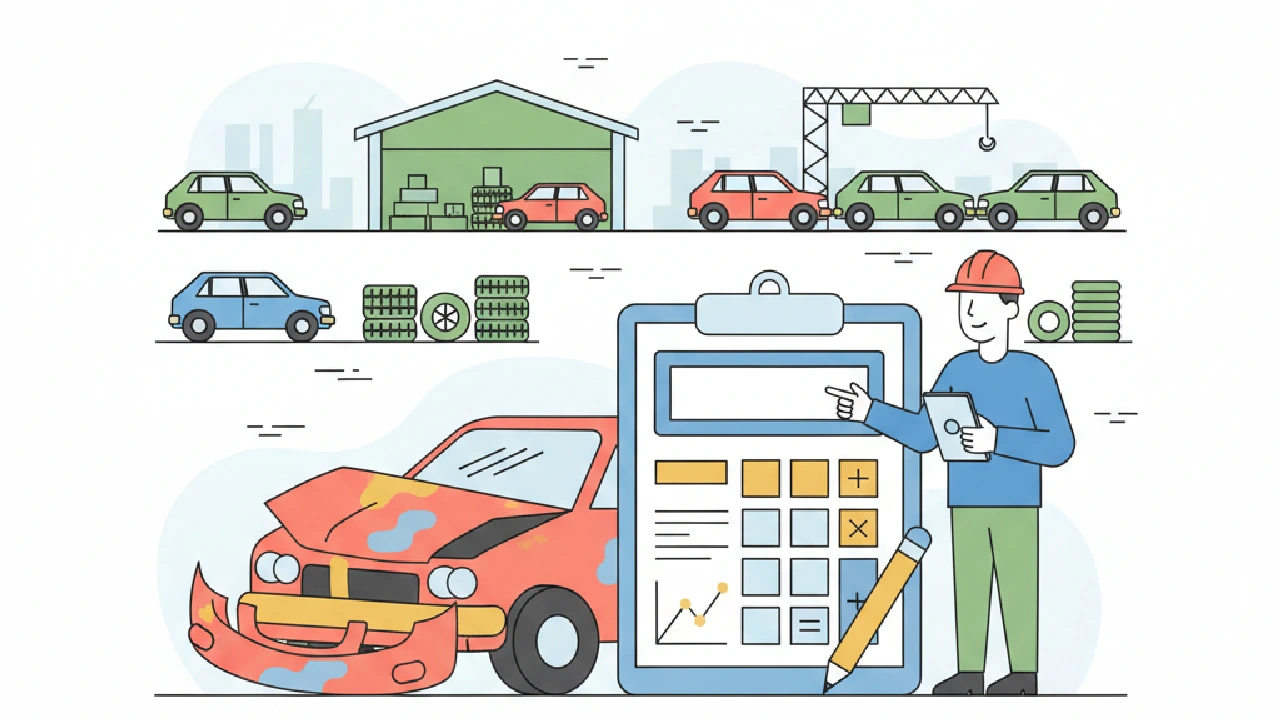 Flat vector illustration about salvage max bid calculator: real max-bid rules for flippers for salvage auction flippers