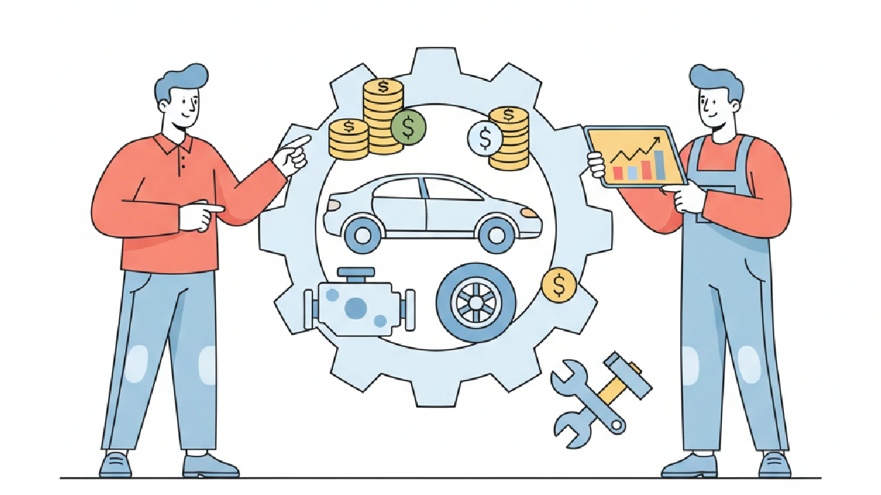 Flat vector illustration about Copart Fees Explained: Every 2026 Charge, With Examples for salvage auction flippers