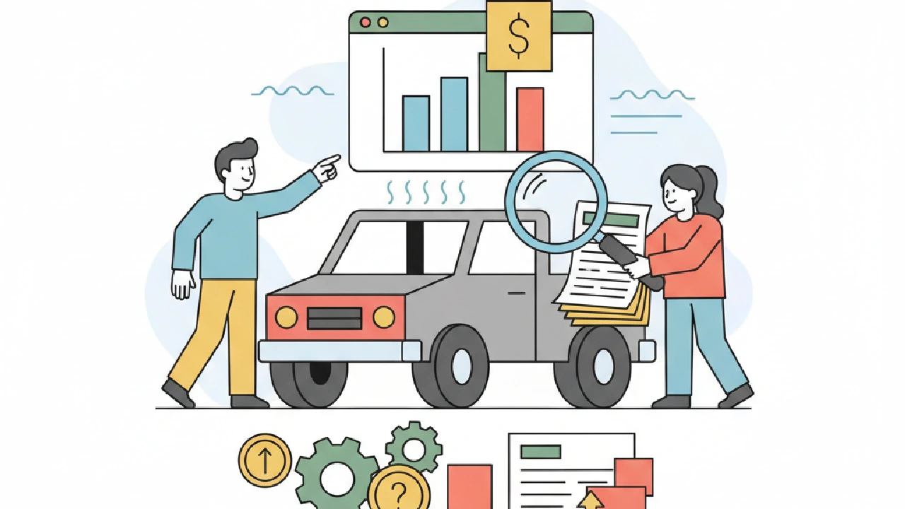 Flat vector illustration about How Much Are Copart Fees — What You Actually Pay for salvage auction flippers